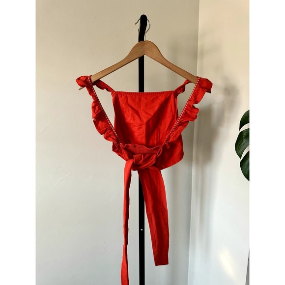Free People Orange Crop Top - Picture 3 of 7